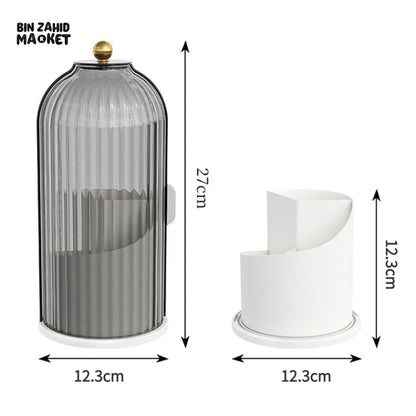 LUXOR ROTATING MAKEUP BRUSH HOLDER - CLEAR CAGE